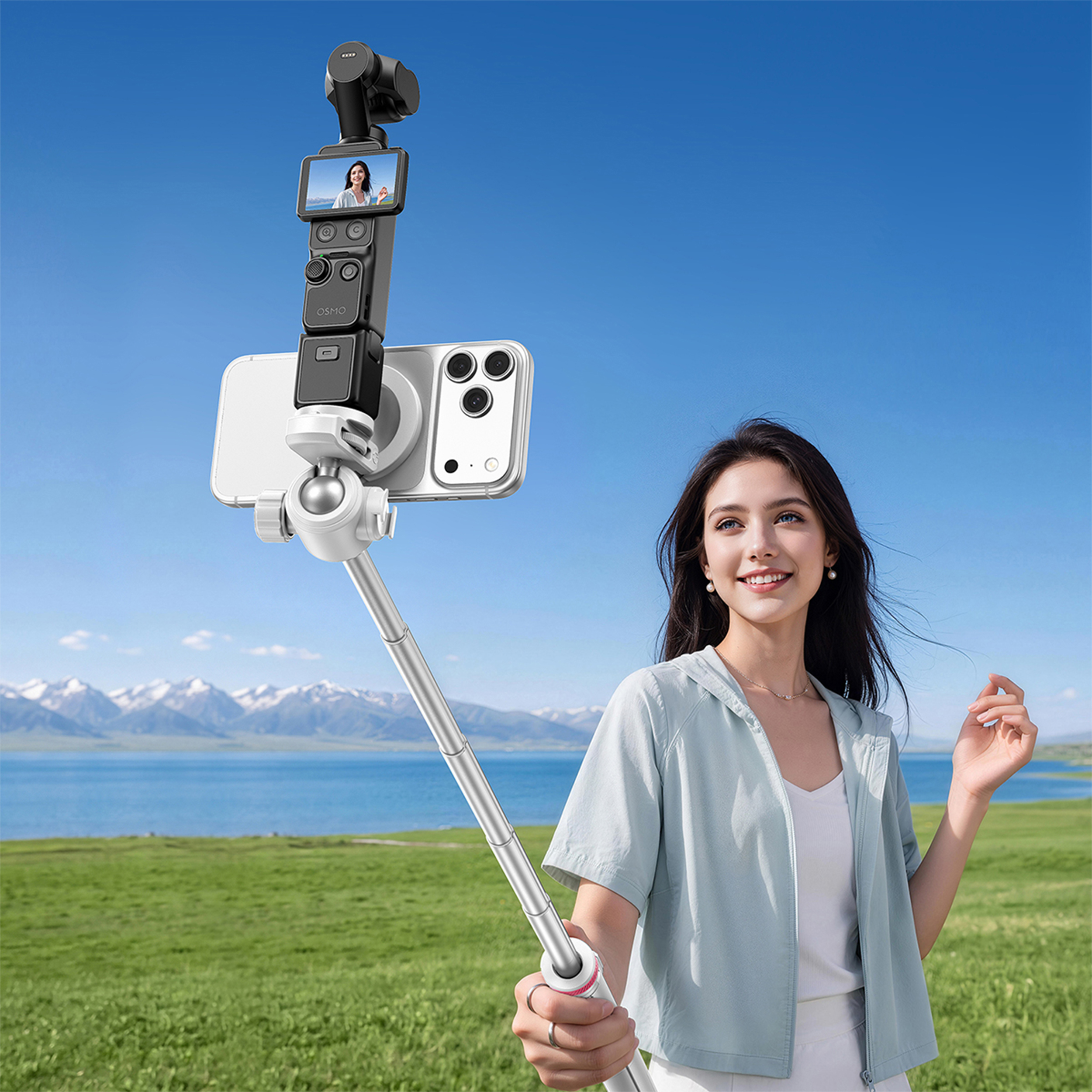 Chân Tripod Kiêm Gậy Selfie Magnetic Tự Bung Chân Nhanh 149cm Ulanzi MT-44M - 17