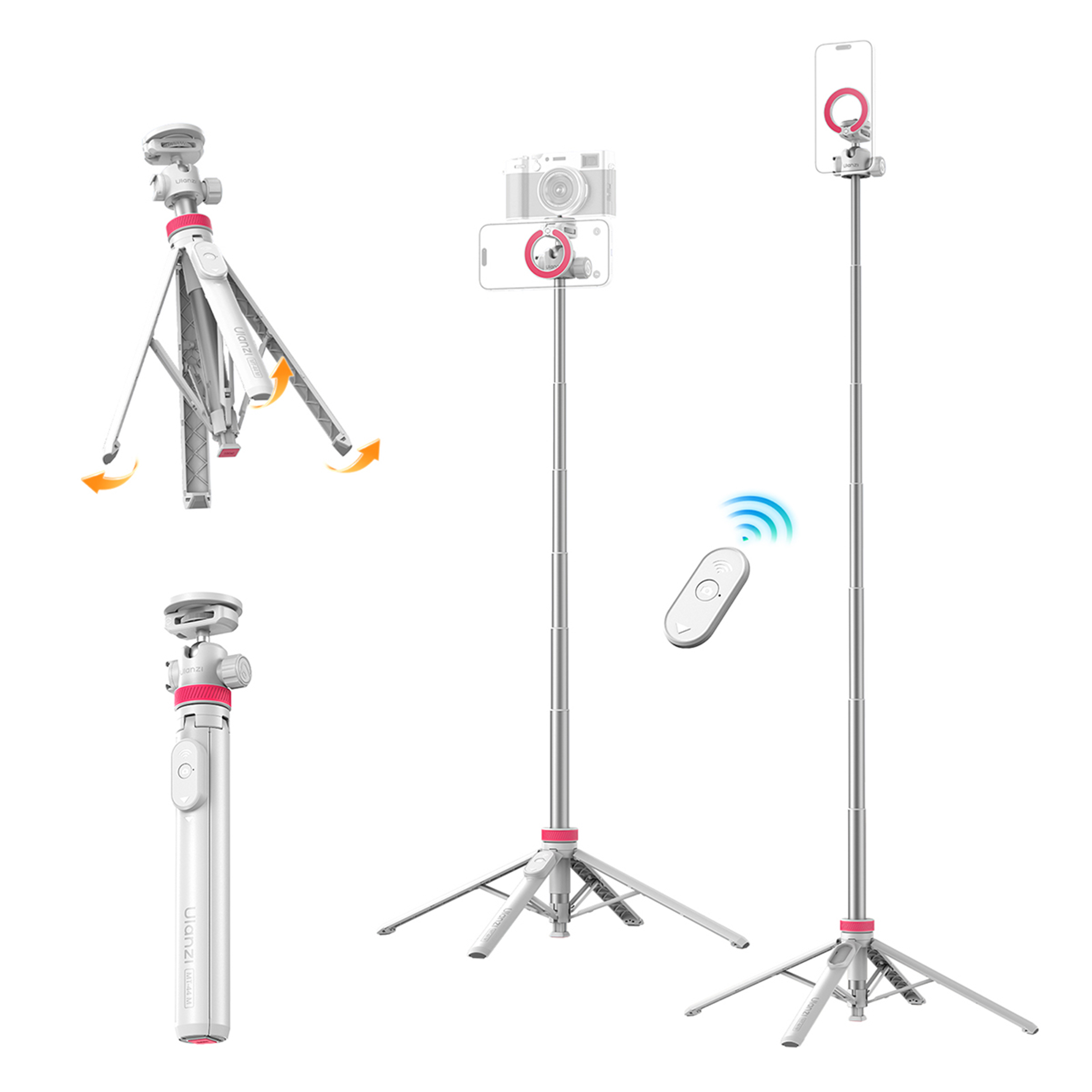 Chân Tripod Kiêm Gậy Selfie Magnetic Tự Bung Chân Nhanh 149cm Ulanzi MT-44M - 5