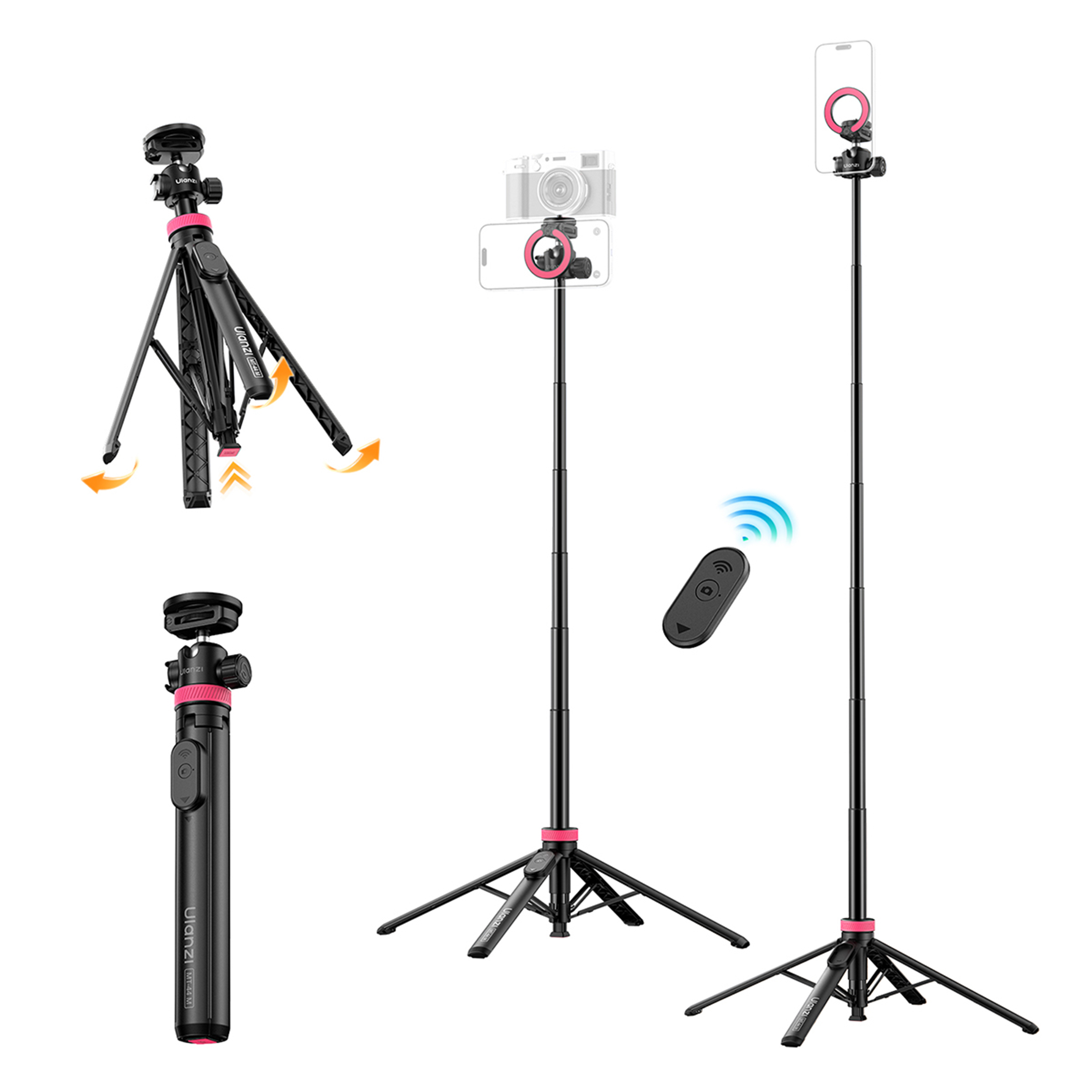 Chân Tripod Kiêm Gậy Selfie Magnetic Tự Bung Chân Nhanh 149cm Ulanzi MT-44M - 6