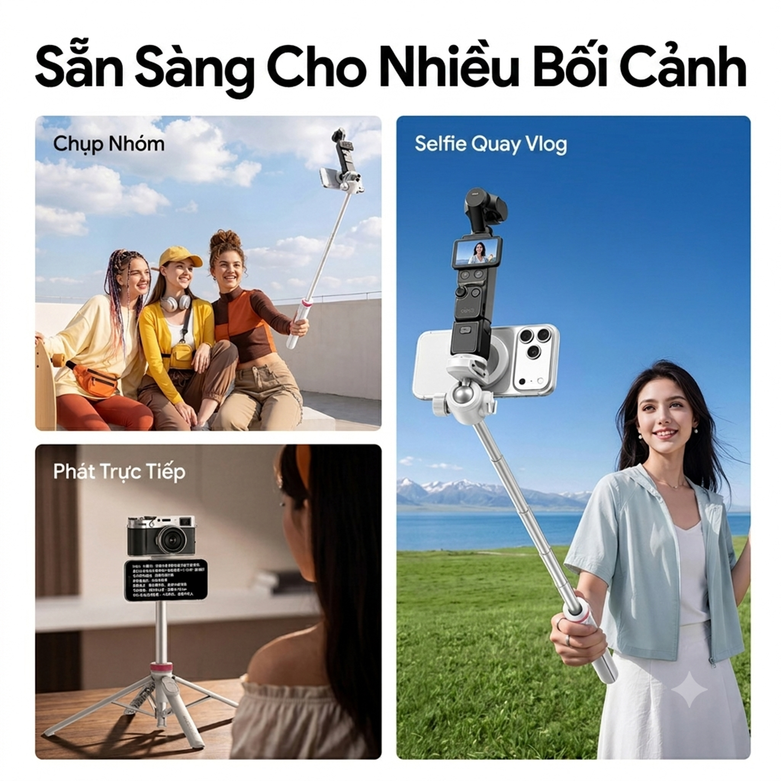 Chân Tripod Kiêm Gậy Selfie Magnetic Tự Bung Chân Nhanh 149cm Ulanzi MT-44M - 9