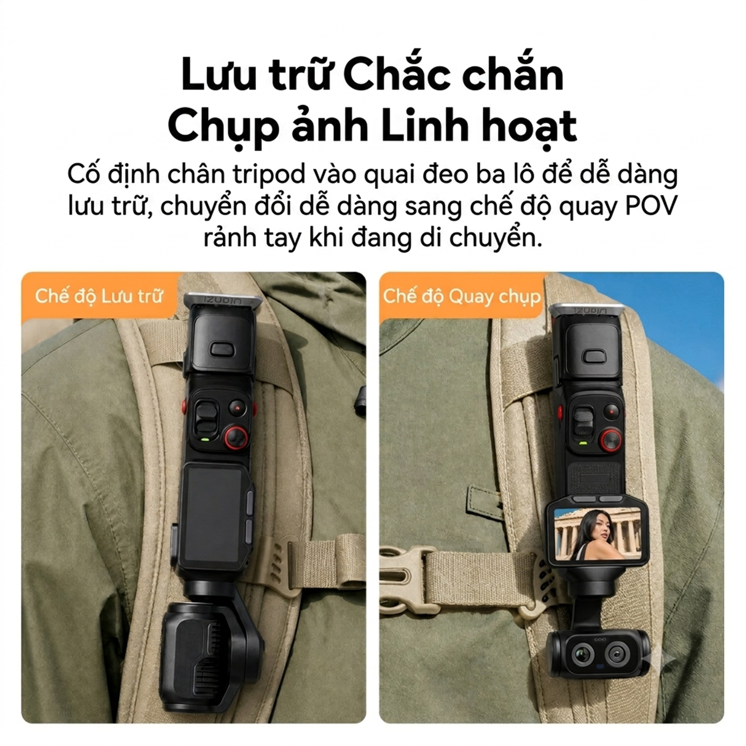 Chân Tripod Mini Dùng Cho Insta360 Luna Ultra Magnetic Tháo Lắp Nhanh 16.7cm Ulanzi MA66L - 2