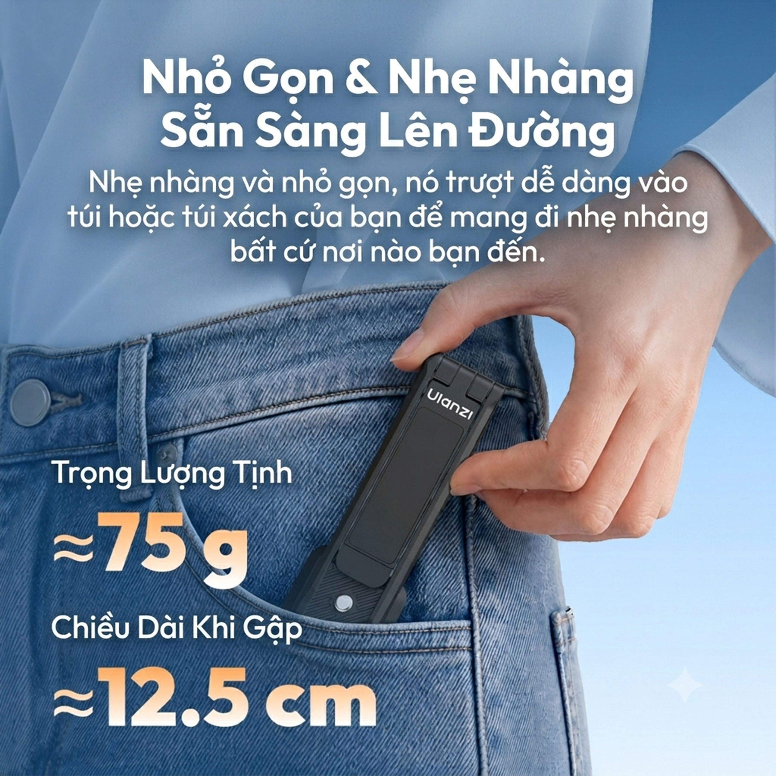 Chân Tripod Mini Dùng Cho Insta360 Luna Ultra Magnetic Tháo Lắp Nhanh 16.7cm Ulanzi MA66L - 3