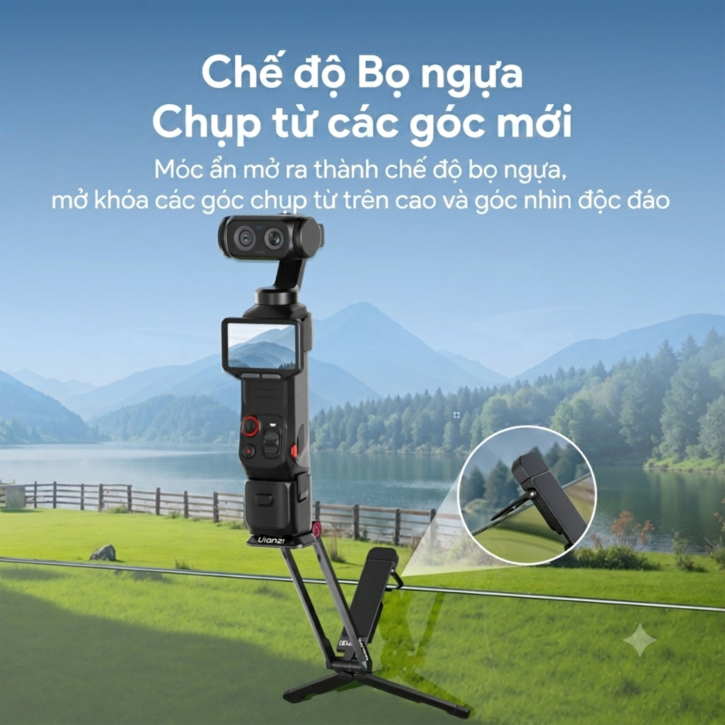 Chân Tripod Mini Dùng Cho Insta360 Luna Ultra Magnetic Tháo Lắp Nhanh 16.7cm Ulanzi MA66L - 8