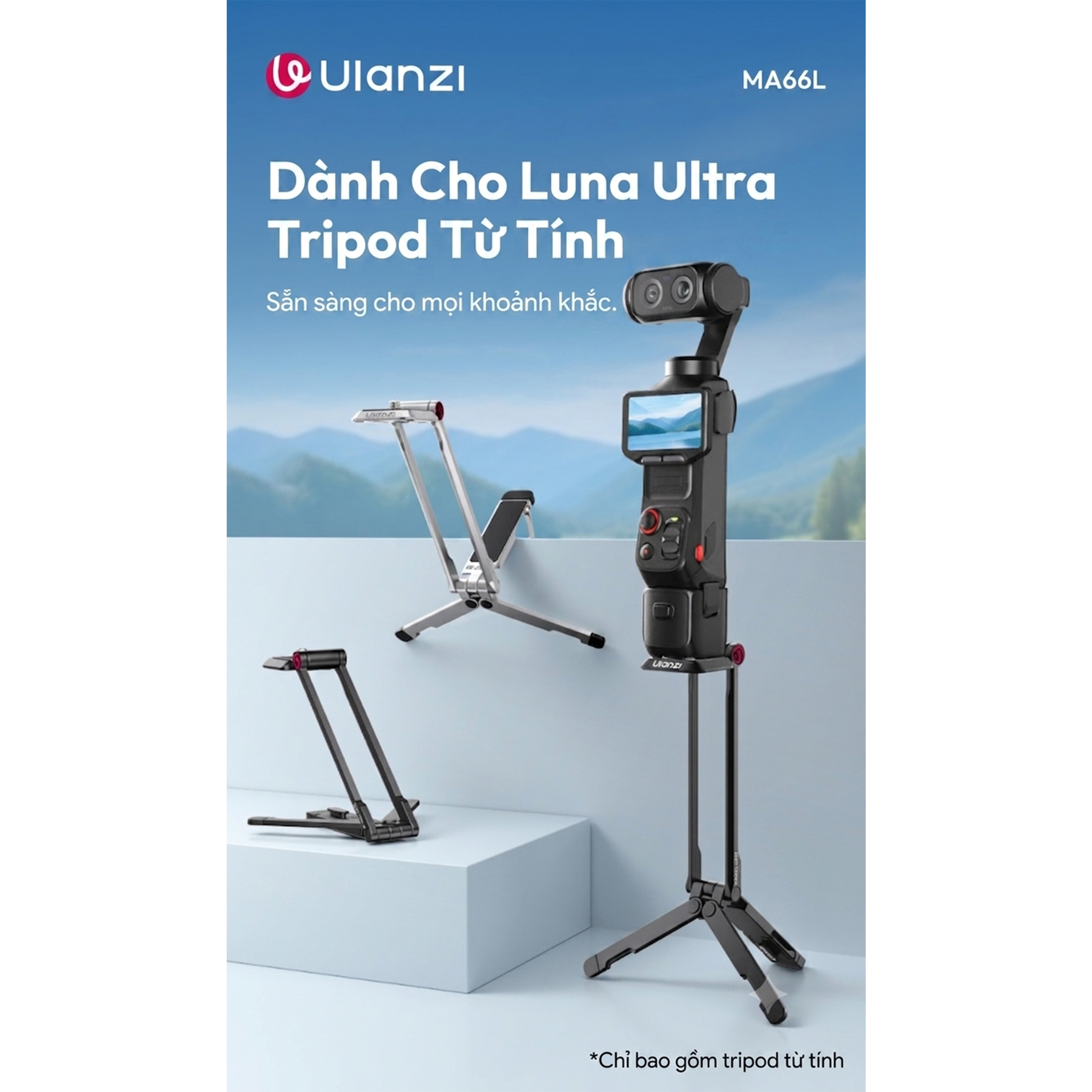 Chân Tripod Mini Dùng Cho Insta360 Luna Ultra Magnetic Tháo Lắp Nhanh 16.7cm Ulanzi MA66L - 9
