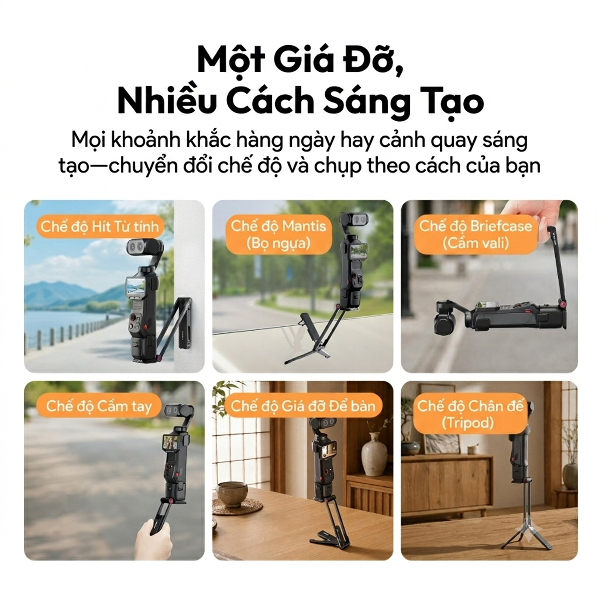Chân Tripod Mini Dùng Cho Insta360 Luna Ultra Magnetic Tháo Lắp Nhanh 16.7cm Ulanzi MA66L - 11