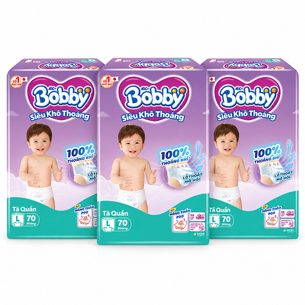 Combo 3 tã tã quần Bobby size L