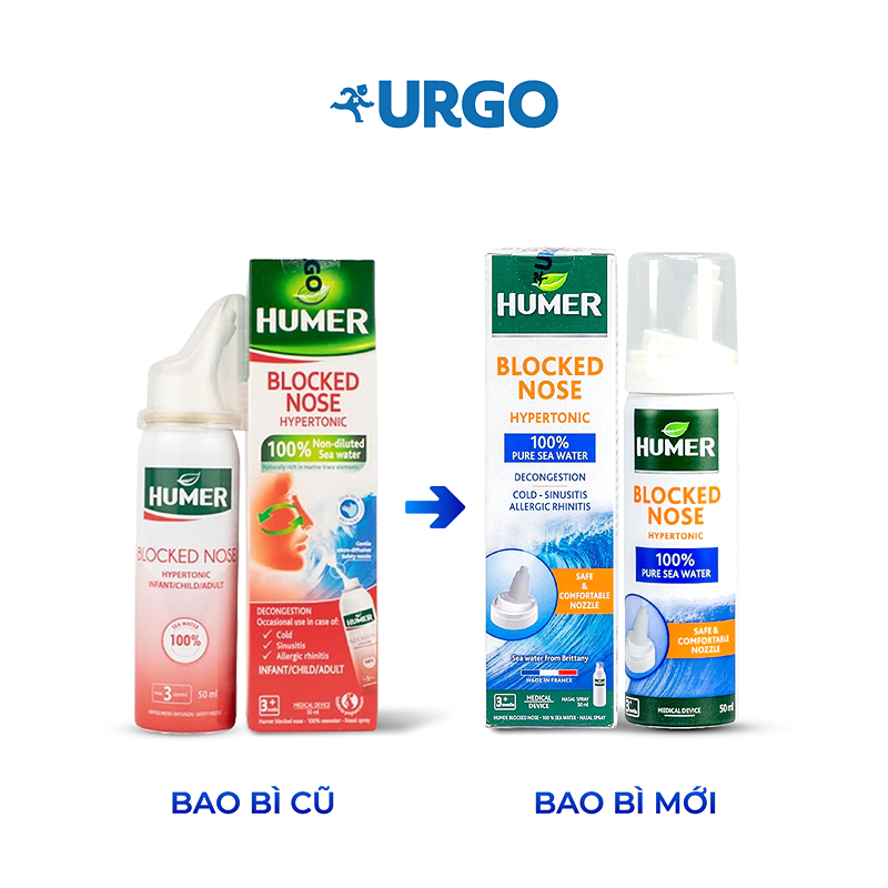 Dung dịch xịt mũi Humer Blocked Nose giảm nghẹt mũi chai 50 ml 2