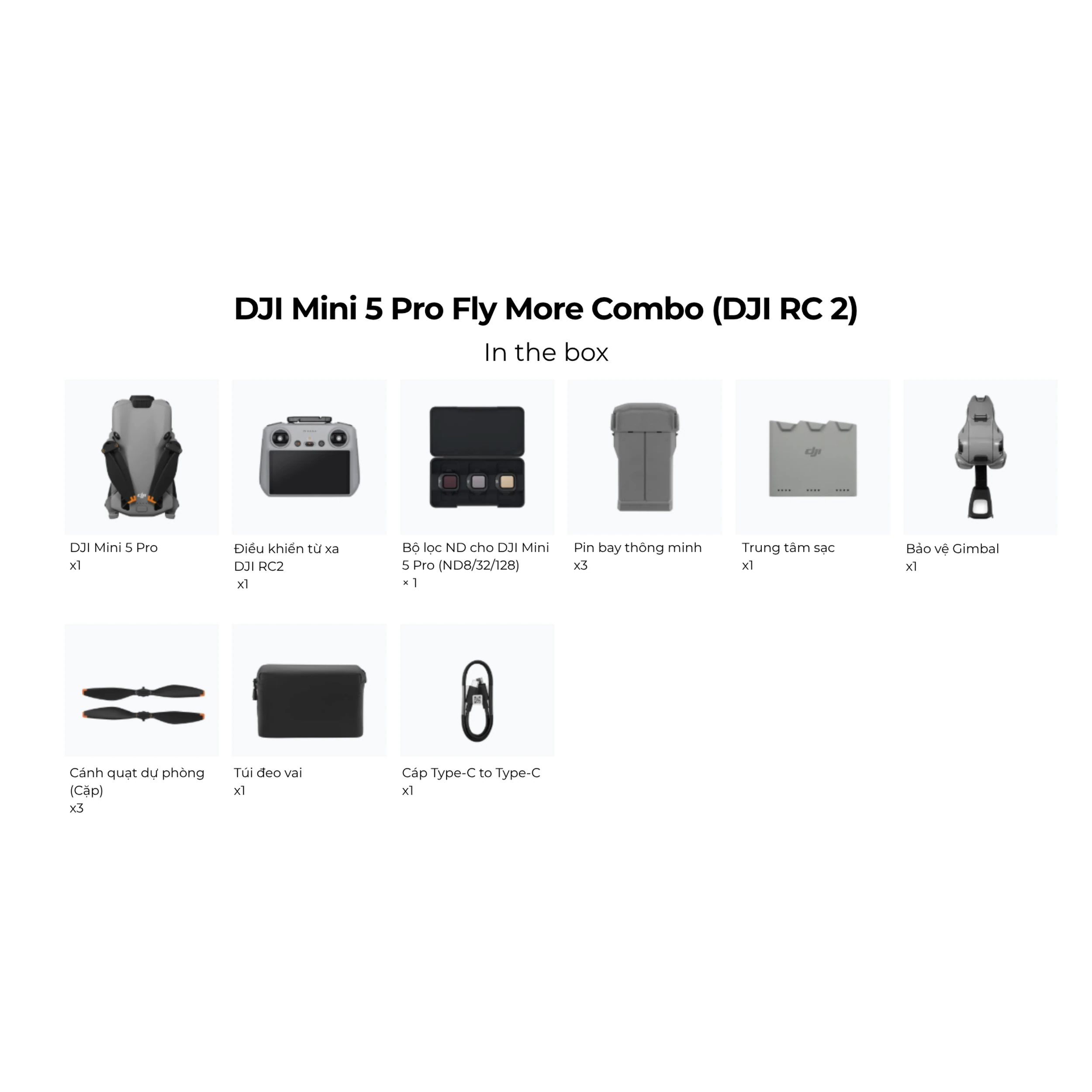 Flycam DJI Mini 5 Pro Fly More Combo (DJI RC2) - 8