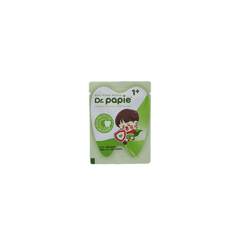 Gạc răng miệng cho bé Dr.Papie 1+ hộp 30 gói (từ 1 tuổi) - Giao bao bì ngẫu nhiên 6