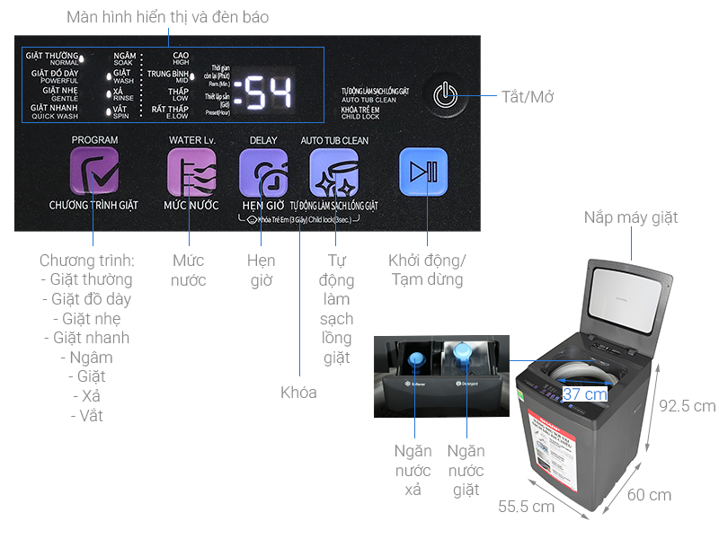 Máy giặt Sharp 11 kg ES-TN111EN-DG