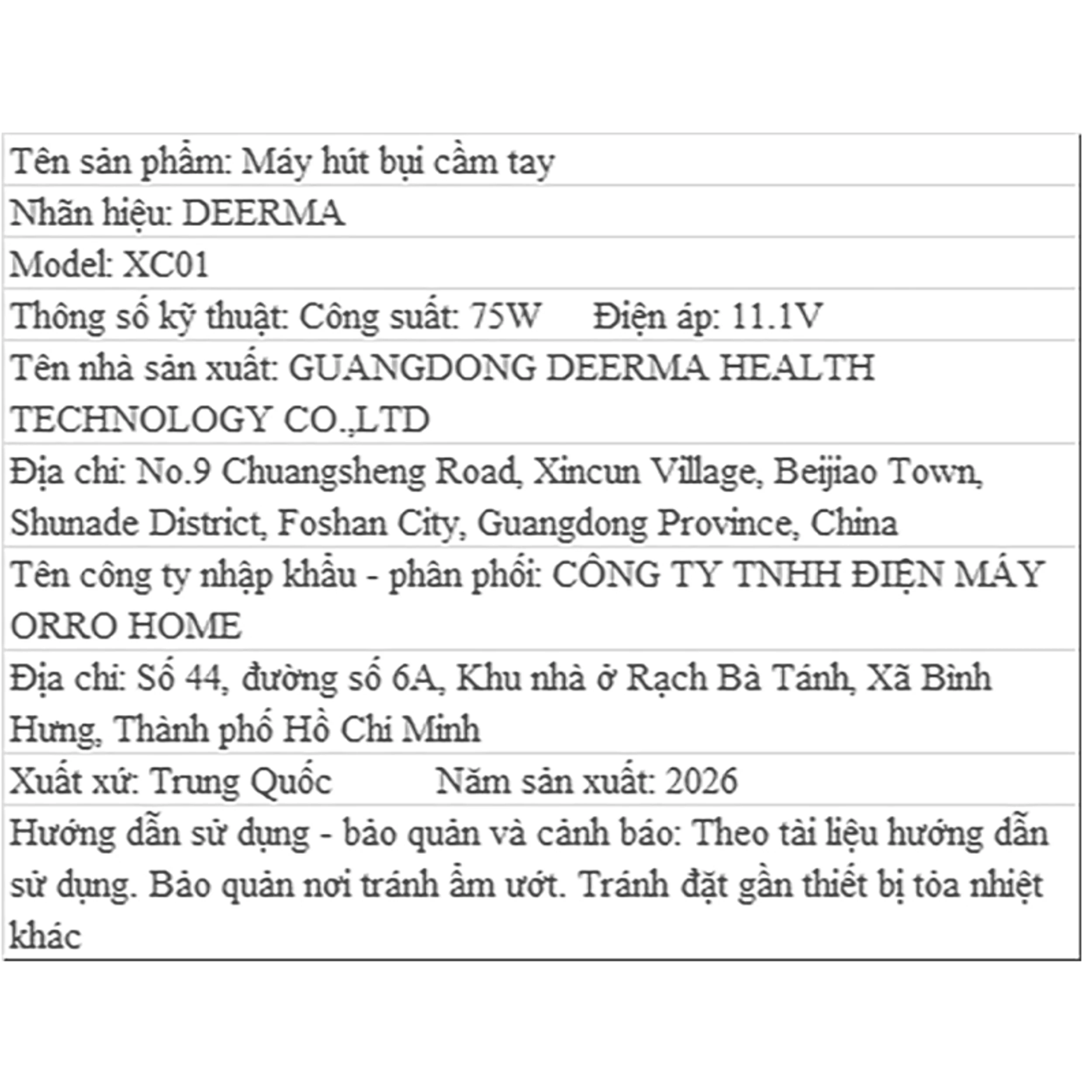 Máy hút bụi cầm tay Deerma XC01 - 18