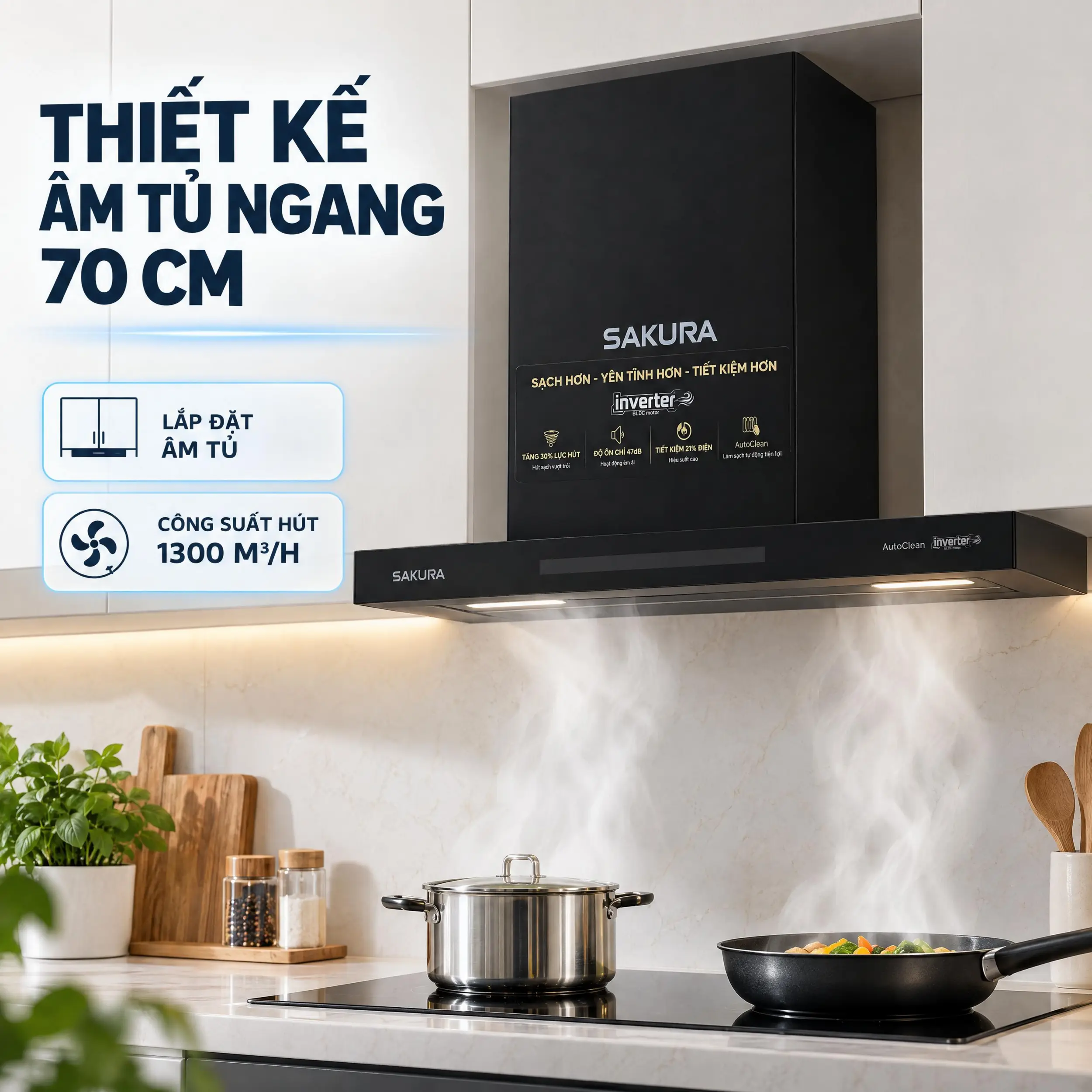 Máy hút mùi âm tủ Sakura R-D70B - 4