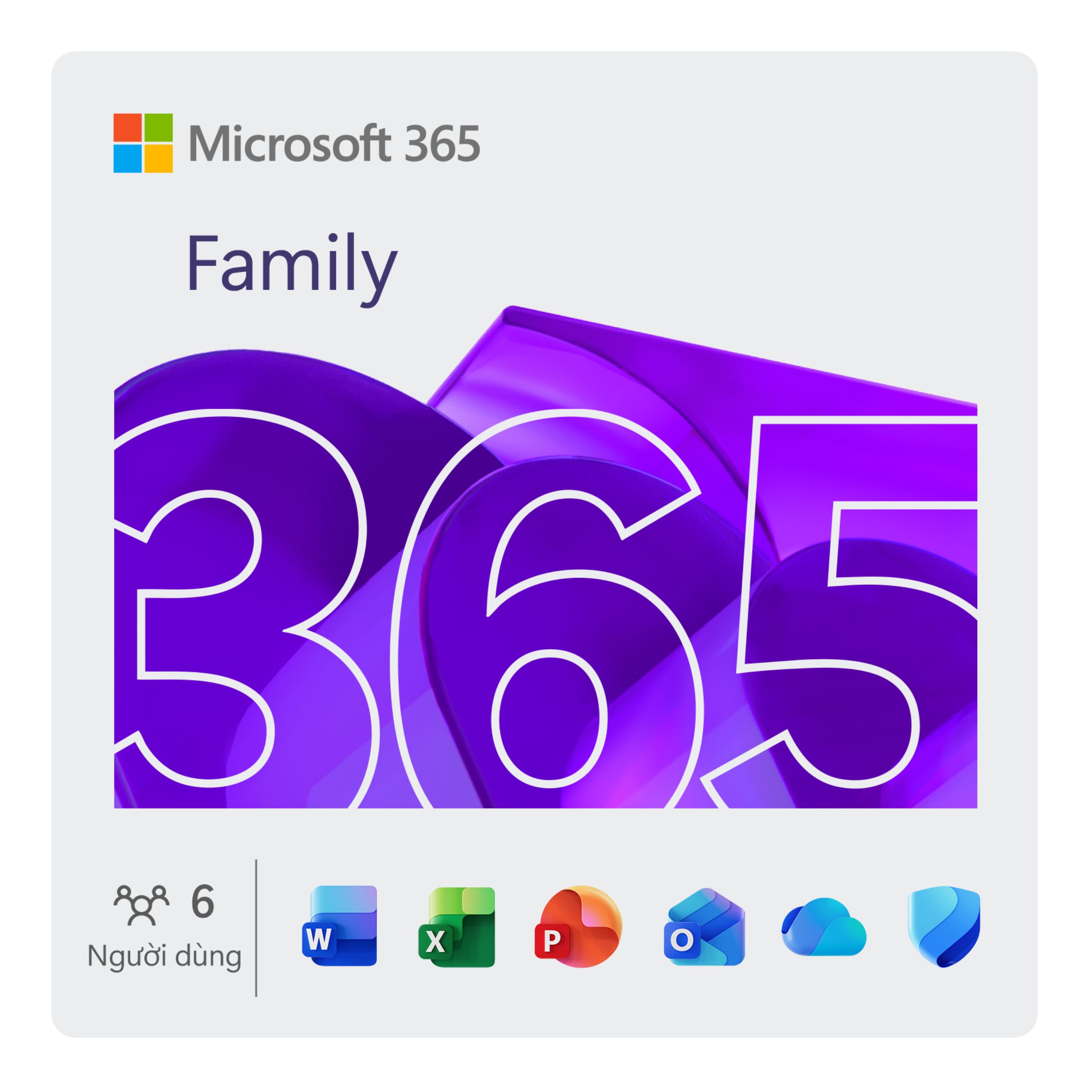 Microsoft 365 Family (Tối đa 6 người, 12 tháng, 2TB OneDrive dùng chung, 5 thiết bị/người)