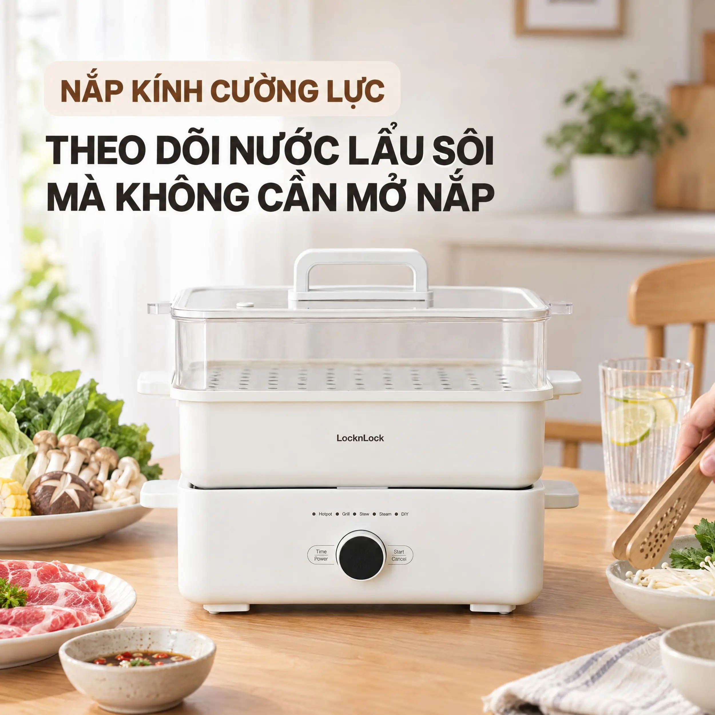 Nồi lẩu đa năng LocknLock Multicooker EJP154IVY 4.5 lít - 6