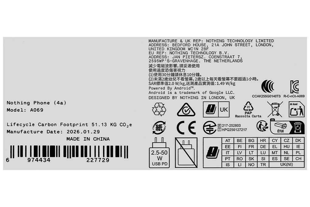 Điện thoại Nothing Phone (4a) 8GB/128GB Đen - 5