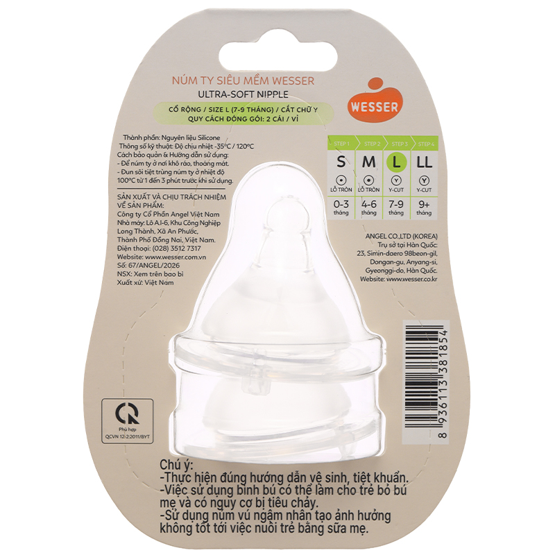 Núm ti Wesser cổ rộng size LL (Từ 9 tháng) 8