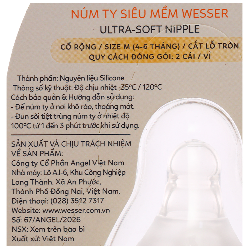 Núm ti Wesser cổ rộng size LL (Từ 9 tháng) 20