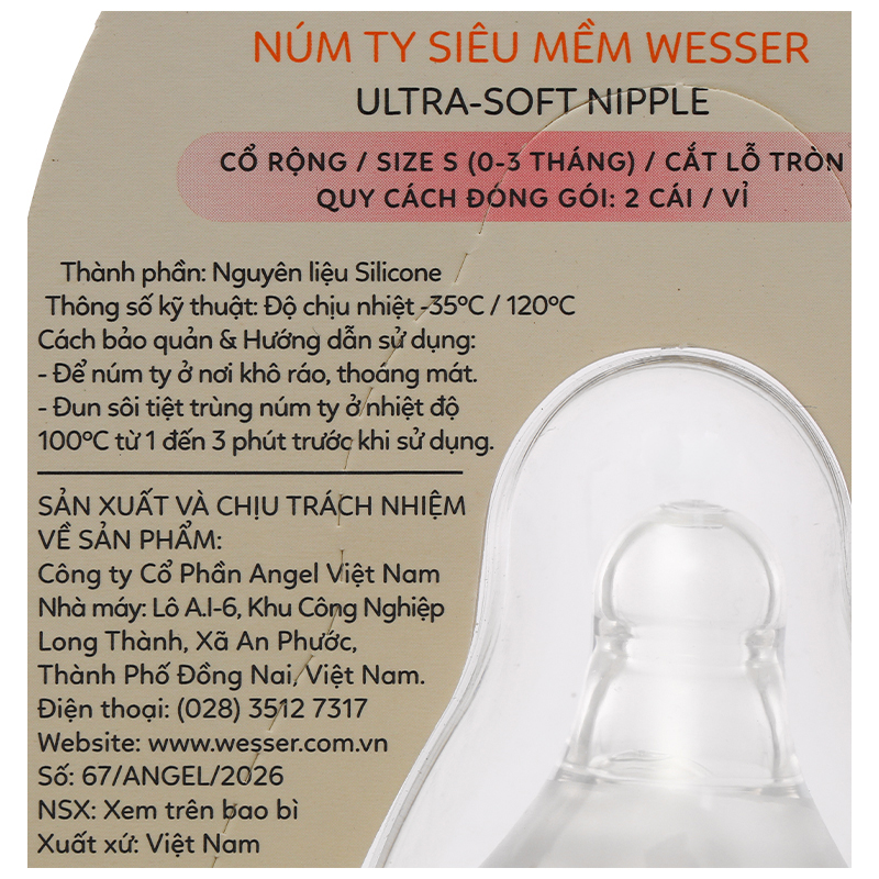 Núm ti Wesser cổ rộng size LL (Từ 9 tháng) 15