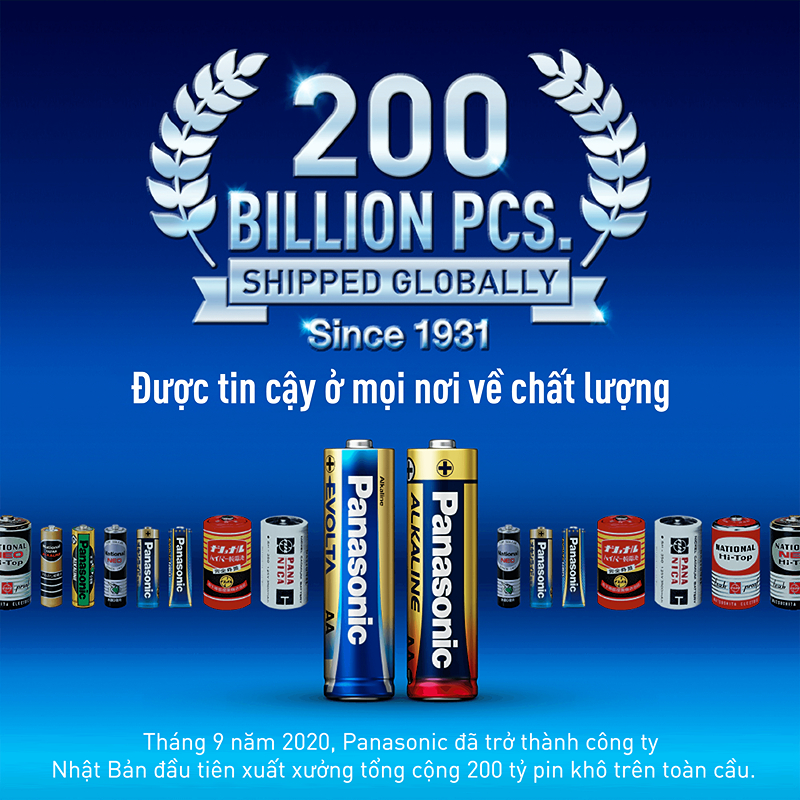 Pin AA 2 viên Panasonic Alkaline LR6T/2B-V - Giao bao bì ngẫu nhiên 10