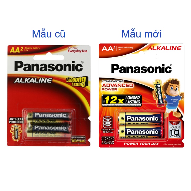 Pin AA 2 viên Panasonic Alkaline LR6T/2B-V - Giao bao bì ngẫu nhiên 2