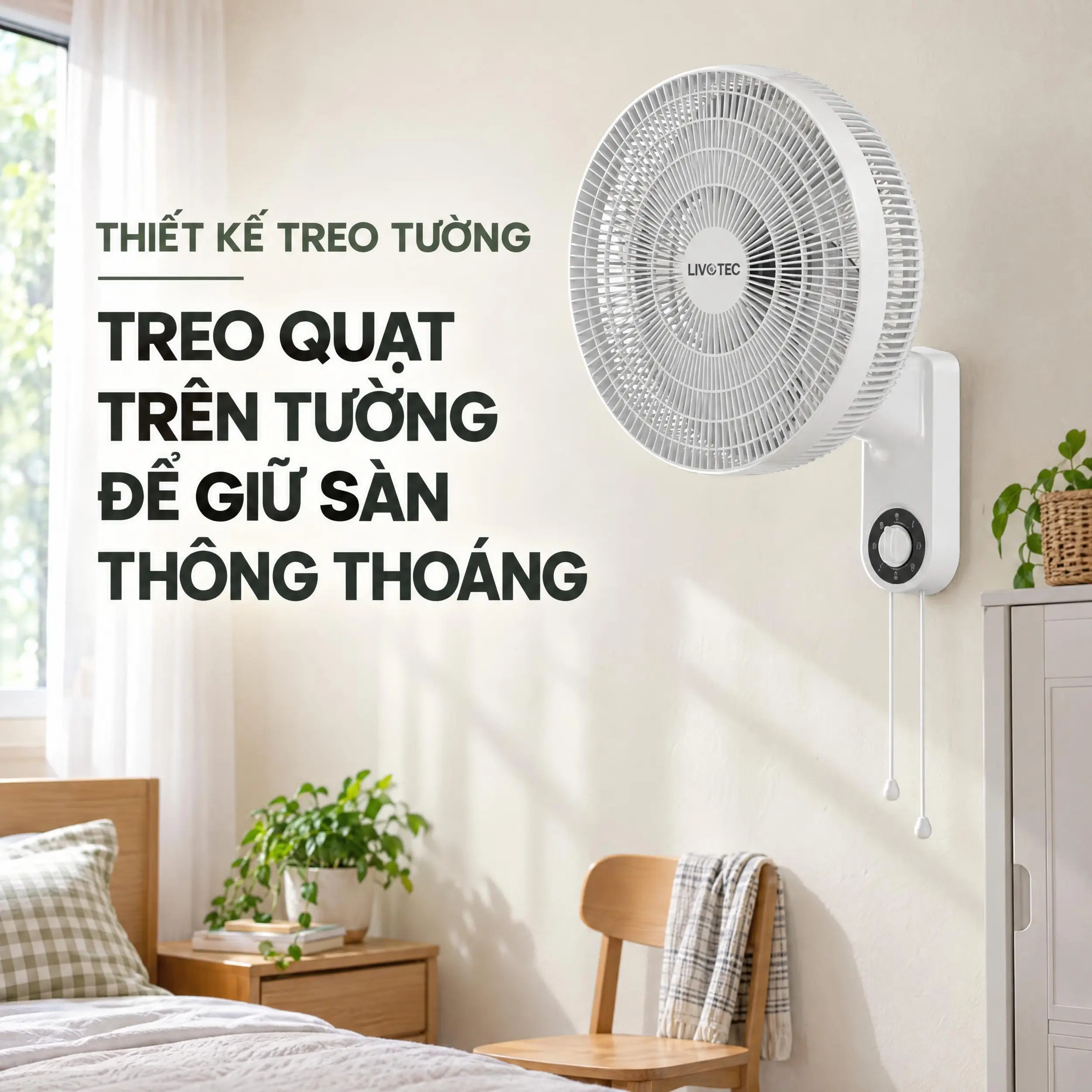 Quạt treo tường Livotec 6 cánh W-150 50W - 2