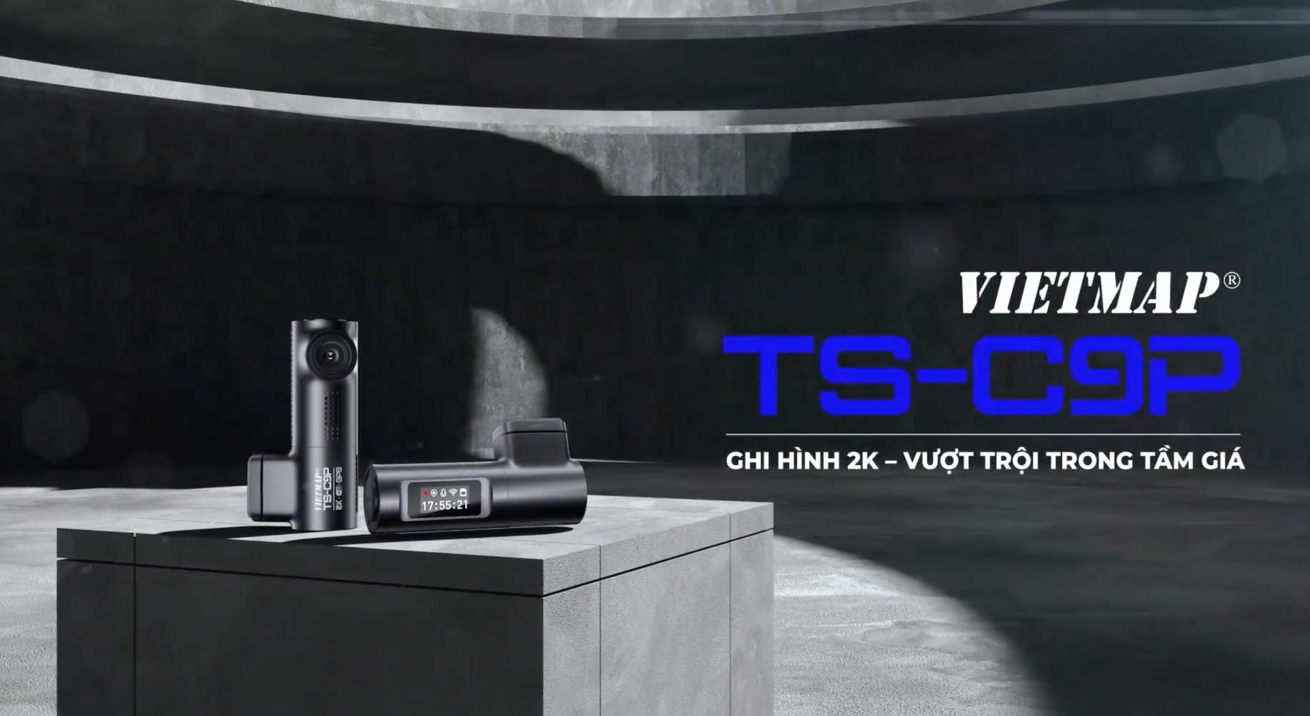 Camera hành trình xe hơi 2K GPS Vietmap TS-C9P