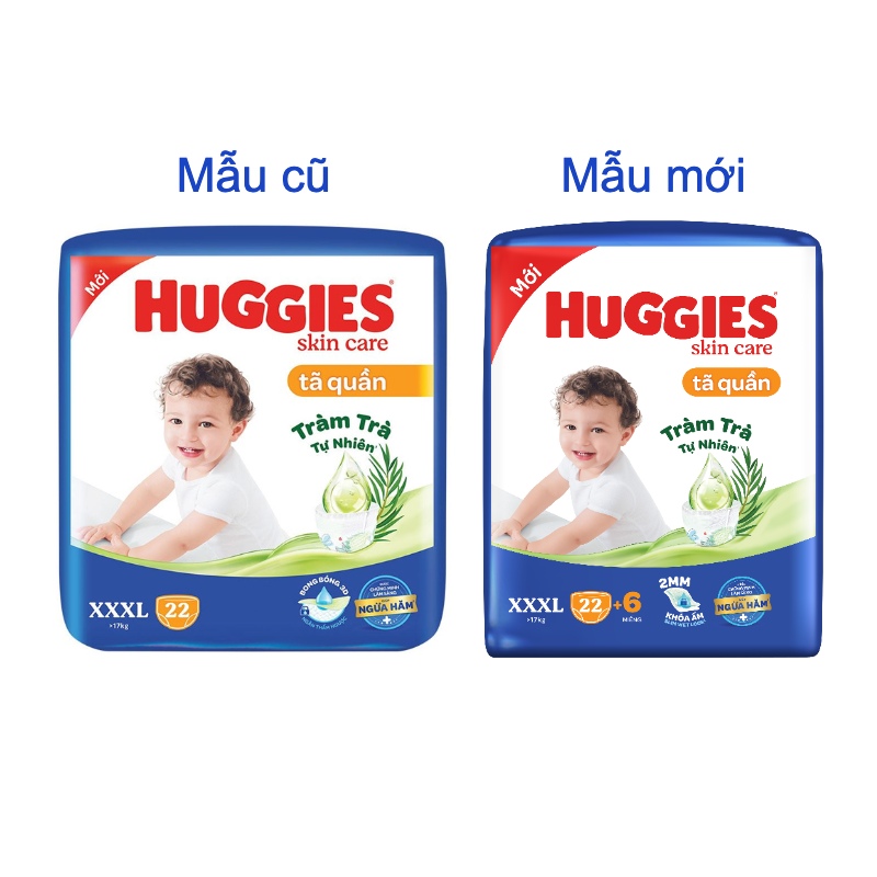 Tã quần Huggies Skincare size XXXL 22 miếng (Trên 17 kg) - Giao bao bì ngẫu nhiên 2