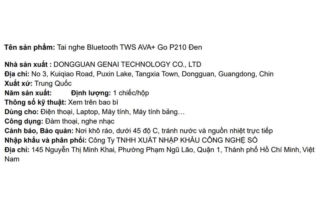 Tai nghe Bluetooth True Wireless AVA+ Go P210 - 14