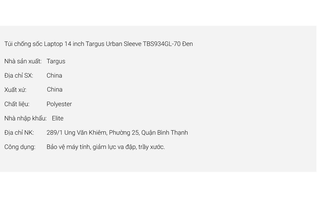 Túi chống sốc Laptop 14 inch Targus Urban Sleeve TBS934GL-70 - 5
