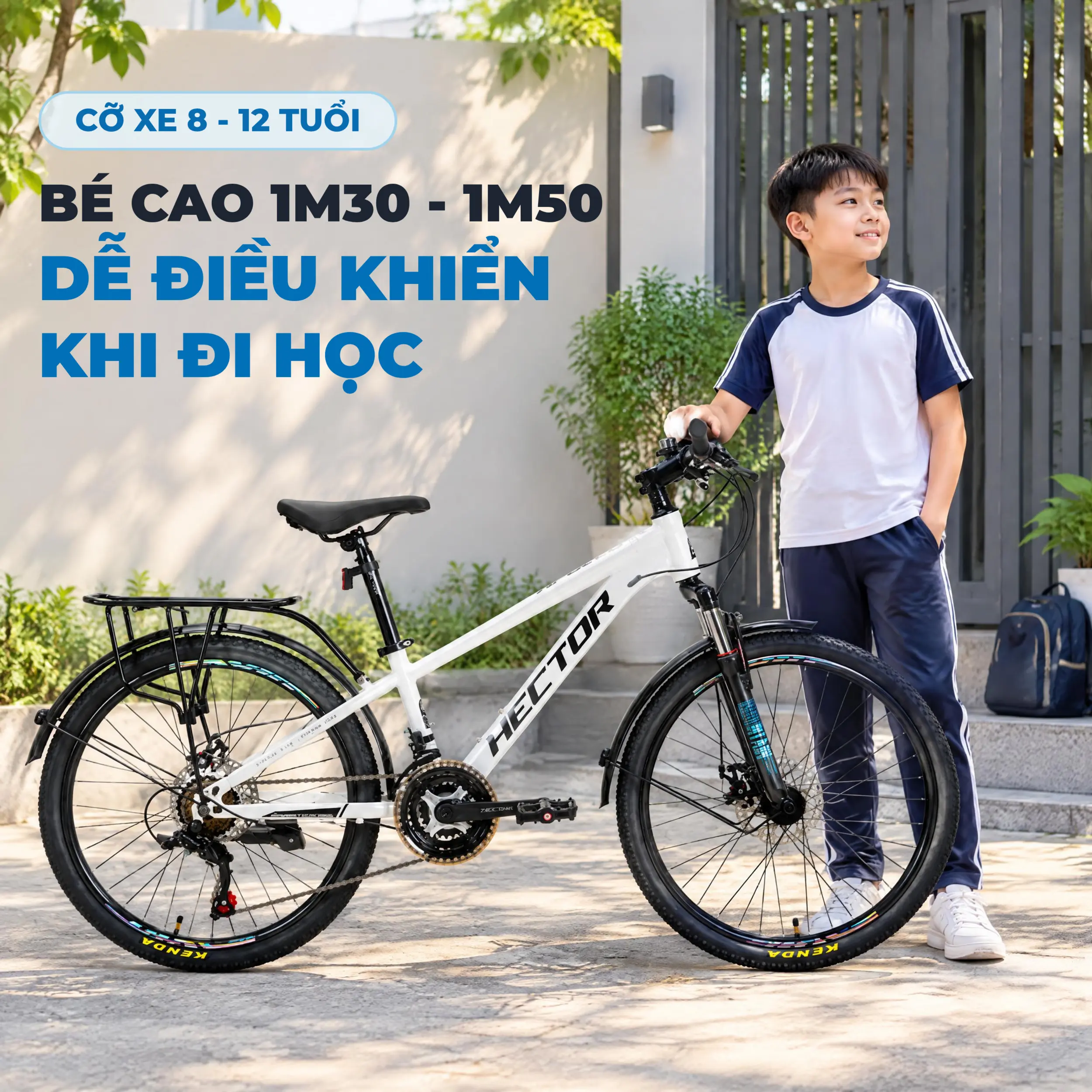 Xe Đạp Địa Hình HECTOR APOLLO 1B 24 INCH Trắng - 2