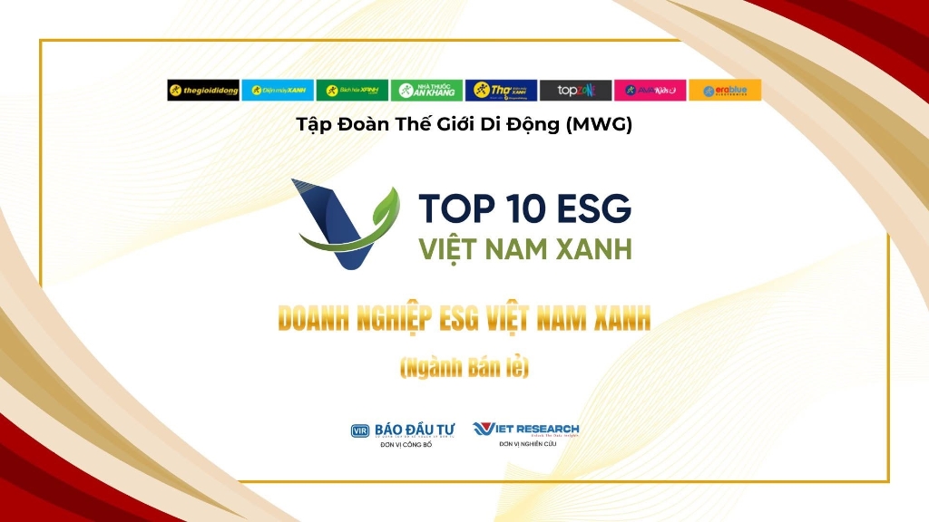 MWG Vinh Dự Lọt Top 10 Doanh Nghiệp ESG Việt Nam Xanh 2025 – Ngành Bán Lẻ